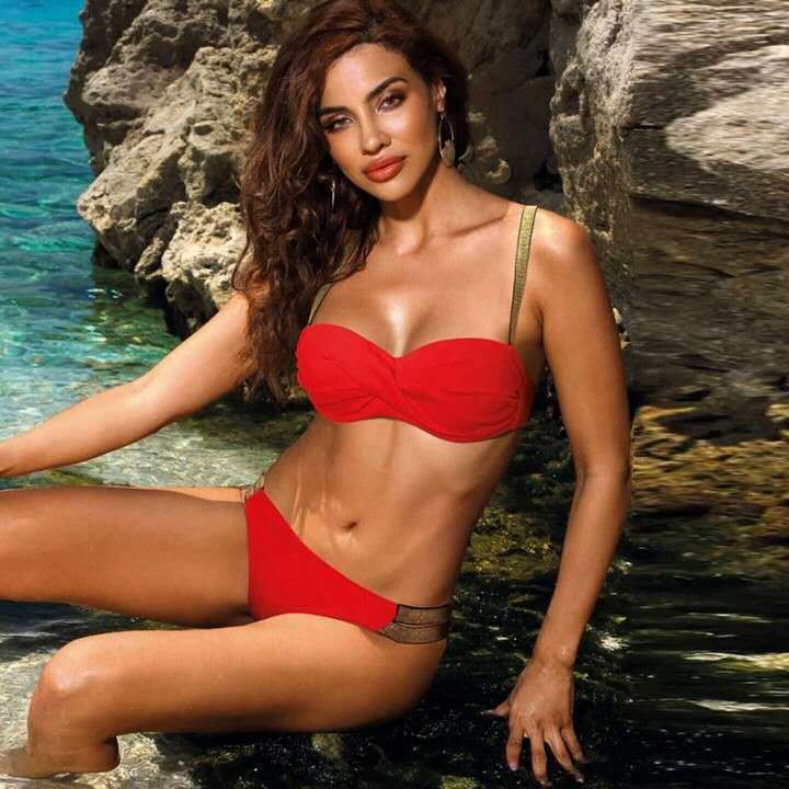 Bikini Sets Solid Colour Red