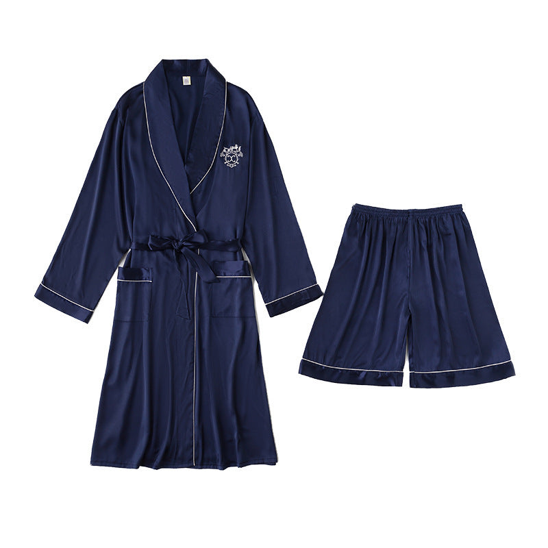 Men's Pajamas Two-Piece Embroidery navy