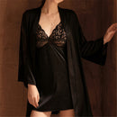 3-Piece Faux Silk Sleepwear Set For Women