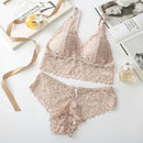 Women Lace Bra Sets Seamless Underwear Apricot One size