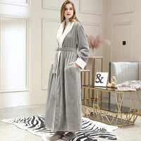 Flannel Nightgown Pajamas Women Gray