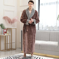 Flannel Nightgown Pajamas Men Coffee