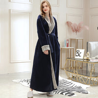 Flannel Nightgown Pajamas Women Navy