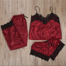 Comfortable Lace Sling Pyjamas Red