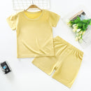 Children's Clothing Summer Modal Children's Short-sleeved Suit Yellow A