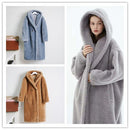 Teddy bear cashmere coat women