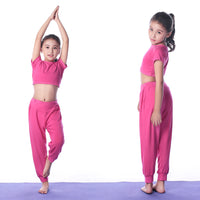 Children's Yoga Clothing Set Rose Red