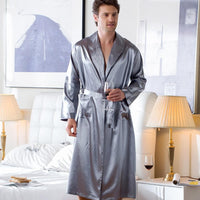 Men's Long Nightgown Pajamas Grey