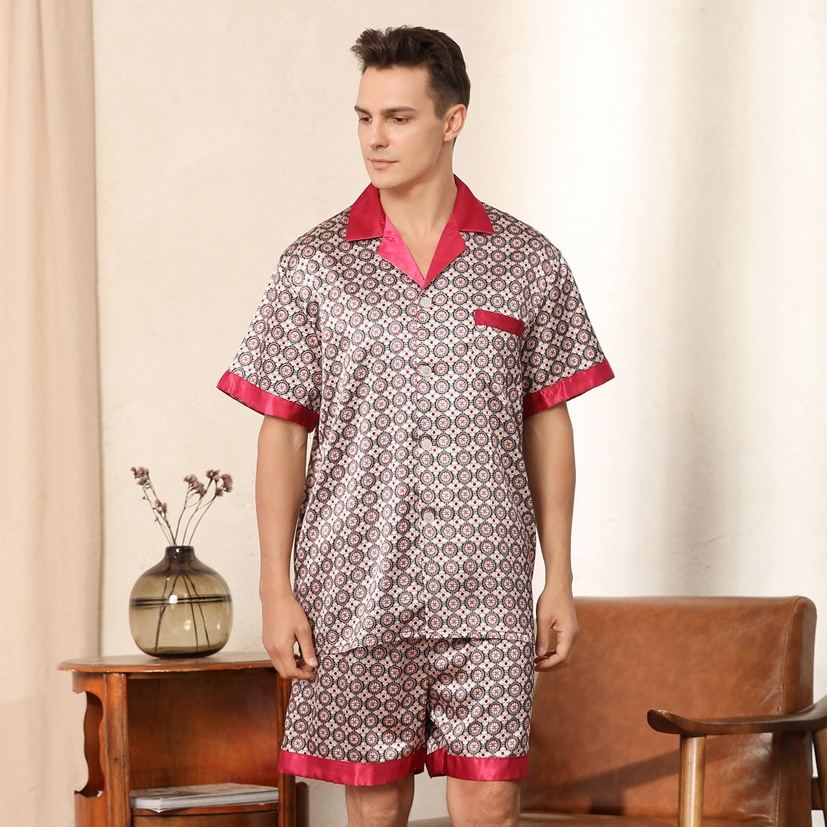 Printed Short-sleeved Shorts Pajamas