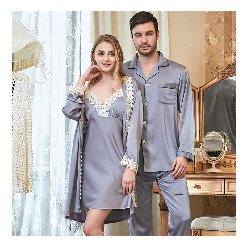 Ladies Lace Suspender Nightgown Couple Pajamas