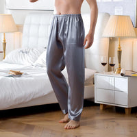 Men's Long Nightgown Pajamas Grey Pants