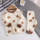 Children Loungewear Long Sleeve Set Khaki 3-4Y