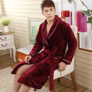 Flannel pyjamas bathrobe Wine Red Male