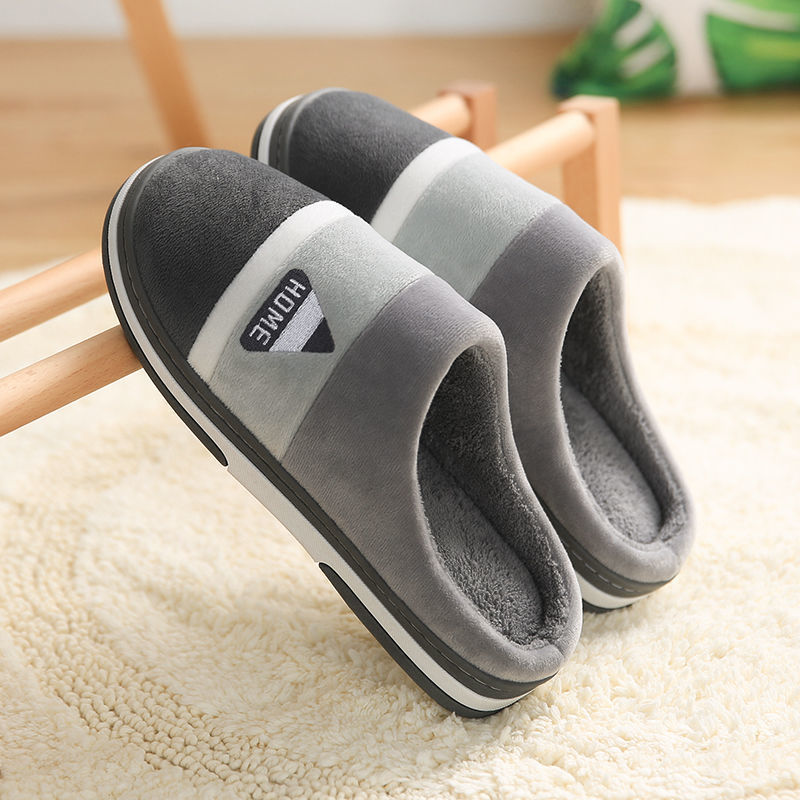 Thick Bottom Plus Velvet Non-Slip Plush Cotton Slippers