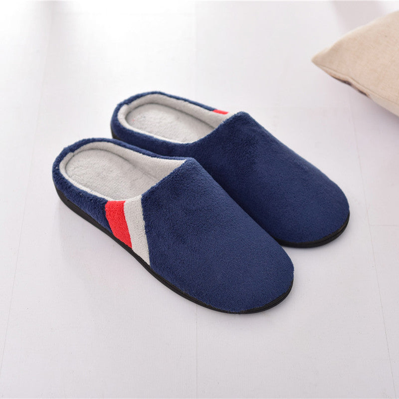 Coral Fleece-lined Fuzzy Indoor Slippers Dark blue