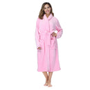 lapel bathrobe women robe Pink S