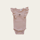 Rose Grey Embroidered Knitting Baby Kids Clothing Fart clothes