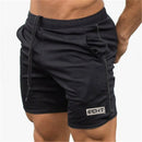 Men Fitness Shorts Black white L