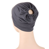 New Multicolor Back Elastic Hat Dark Grey