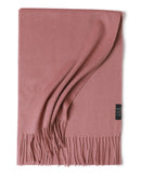 Pure Color Water Ripple Cashmere Warm Scarf Smoke Rose 180cm