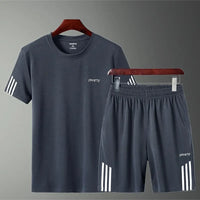 Summer Breathable Sports Suit set GRAY XL 66-74KG