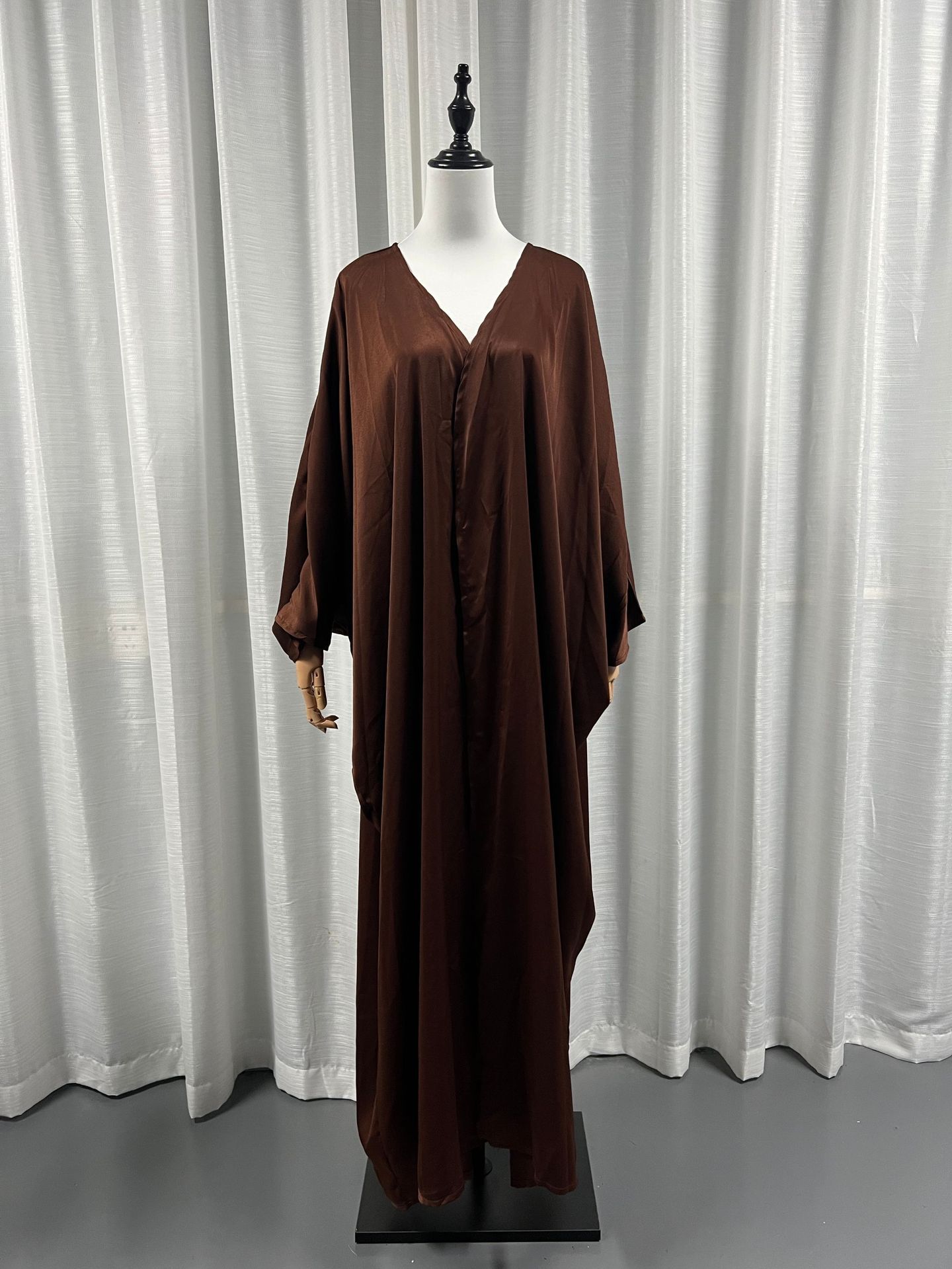 Muslim Satin Robe Brown Free Size