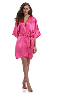 Plain Satin Robes rose L