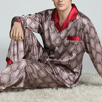 Men's Printed Silk Pajamas for Spring