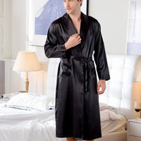 Men's Long Nightgown Pajamas Black