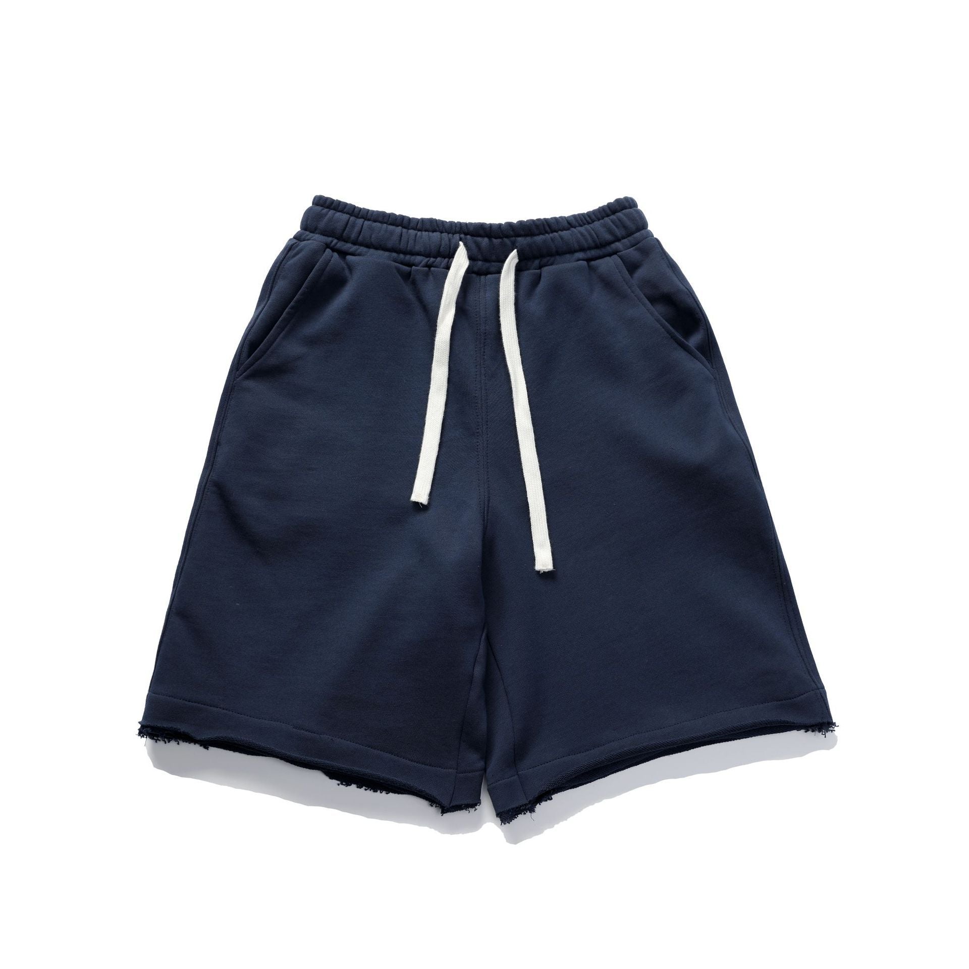 Men's Sports Style Straight Pants Pure Cotton Navy Blue