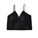 Chest pad satin camisole Black One size