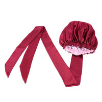 Double satin turban hat Wine Red