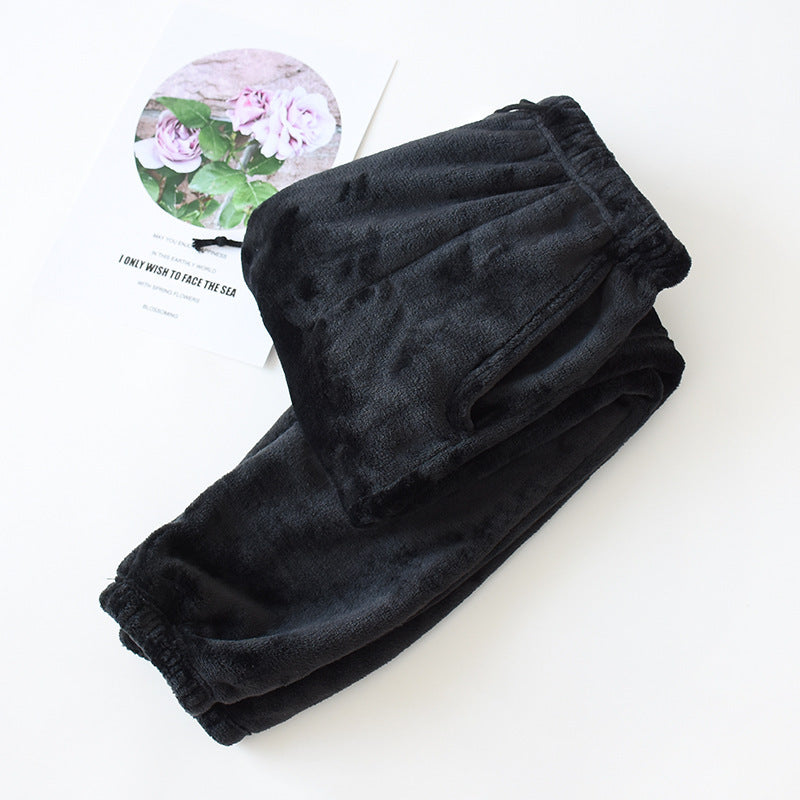 Flannel legged thermal Pyjamas Black