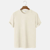 Men Summer Solid Color Round Neck Basic T-Shirts