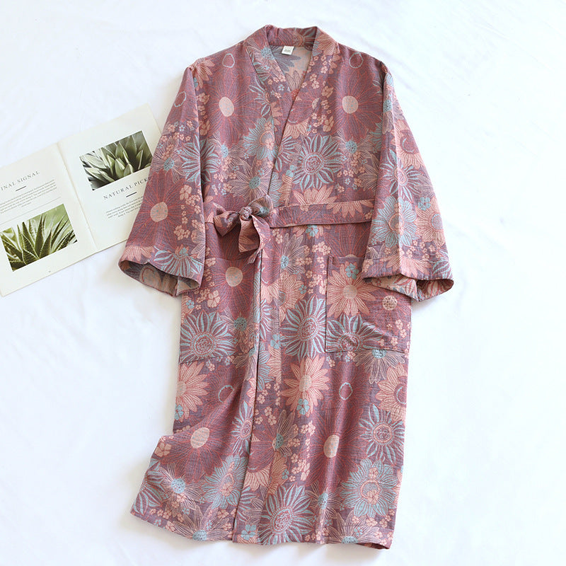 Cotton Loose Bathrobe Women's Robe 2