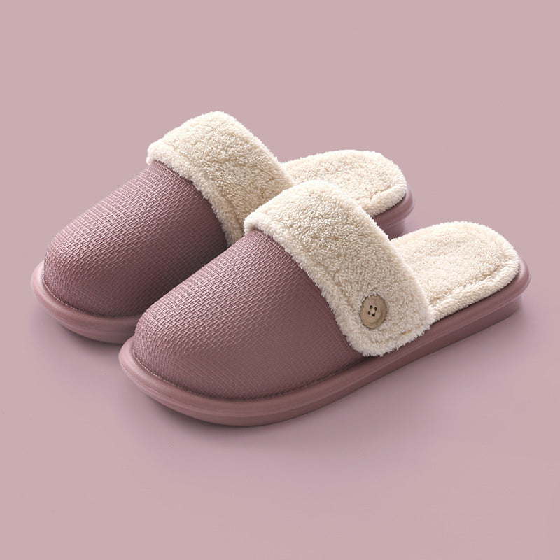 Home non-slip thick warm and comfortable EVA waterproof cotton slippers Purple