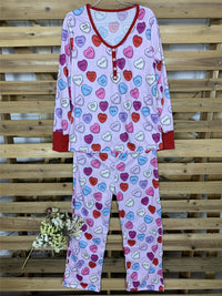 Valentines Day Love Print Casual Home Pajamas Parent Child Set Photo Color