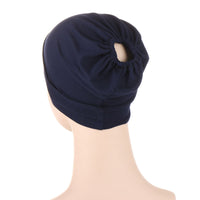 New Multicolor Back Elastic Hat Navy blue b