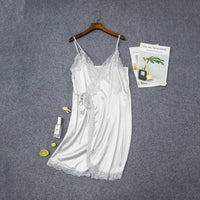 Women's Elastic Satin Nightdress Silver