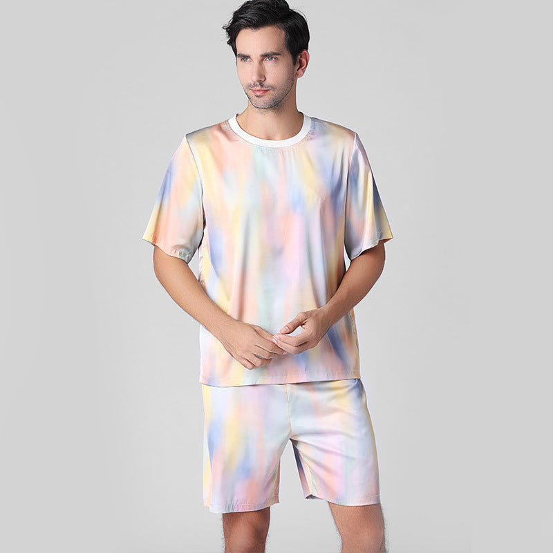 Casual summer men's ice silk pajamas