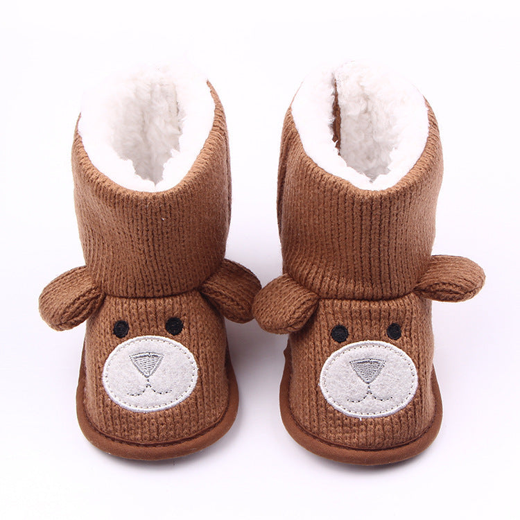 new bear knitting baby shoes Brown