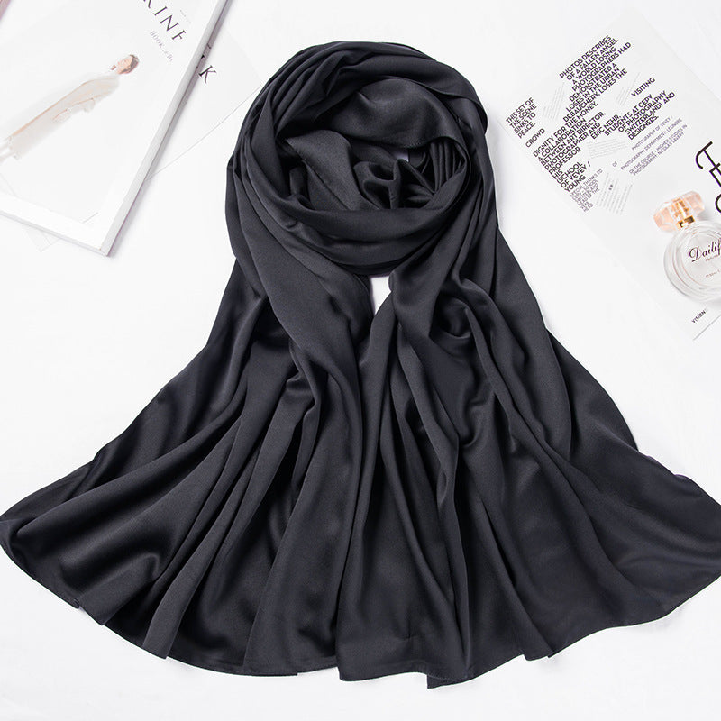 Monochrome matte satin headscarf