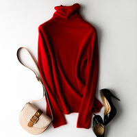 Turtleneck Cashmere Sweater Pure Cashmere Red