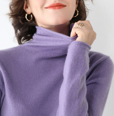 Turtleneck Cashmere Sweater Pure Cashmere Purple