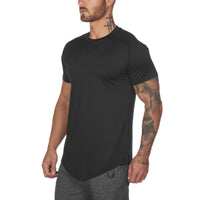 New Gym Wear Plain Shirts Custom Mens Fitness Sports Clothing Black