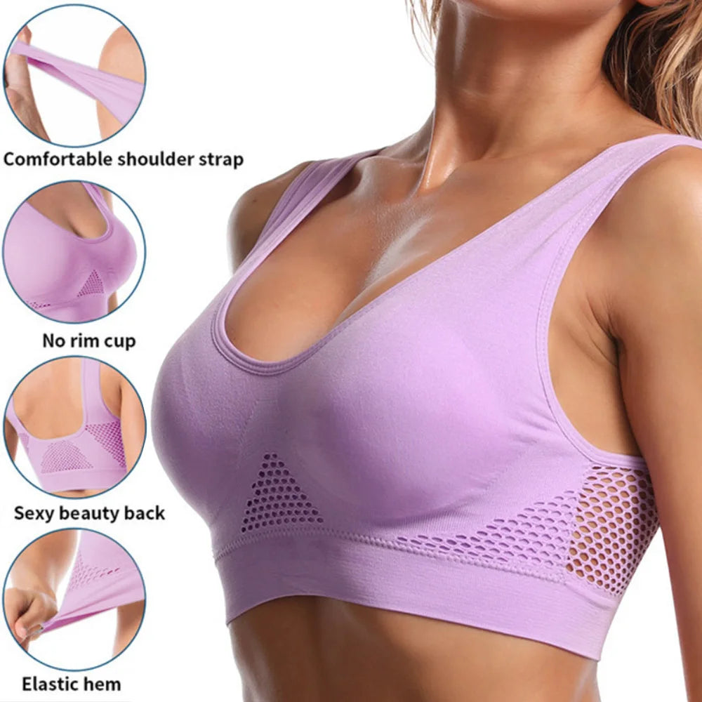 Seamless Mesh Women Sports Bras