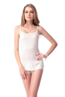 Plain All-match Breathable Short Silk Camisole Beige