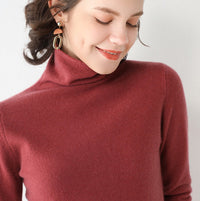 Turtleneck Cashmere Sweater Pure Cashmere Cinnabar red