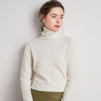 Pile up collared cashmere sweaters White