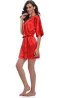 Plain Satin Robes red L